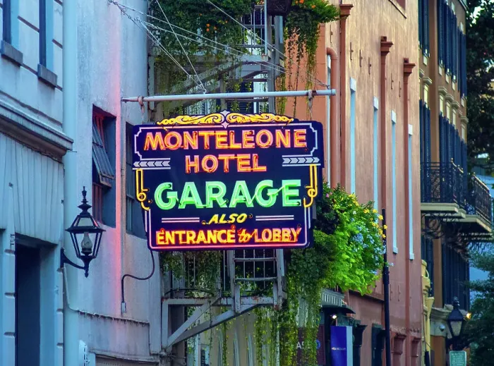 Framed Print : 1950's style neon sign at the historic Monteleone Hotel in New Orleans. Louisiana, USA Framed Print : 1950's style neon sign at the historic Monteleone Hotel in New Orleans. Louisiana, USA