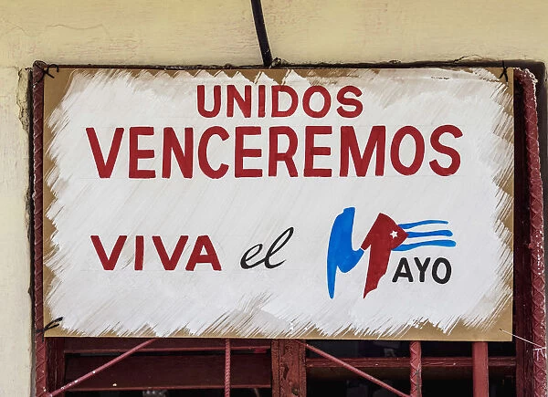 1st of May Labour Day Banner, Santa Clara, Villa Clara Province, Cuba