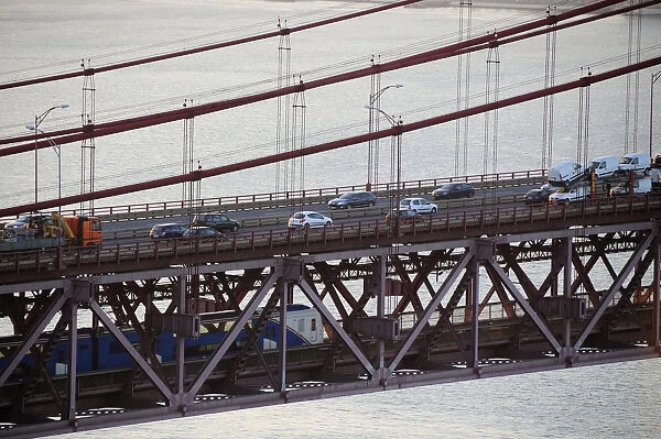 25th of April Bridge over the Tagus river (rio Tejo), Lisbon, Portugal