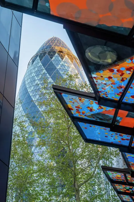 Framed Print : 30 St Mary Axe also known as The Gherkin, City of London, London, England, Uk