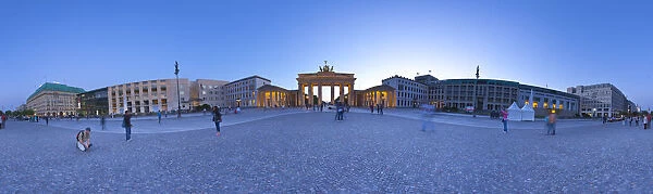 360 degree panoramic image of Brandenburg Gate and Pariser Platz, Berlin, Germany