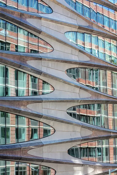 Framed Print : Detail of 520 West 28th Street, designed by Zaha Hadid, from The Highline, Manhattan, New York City, New York, USA