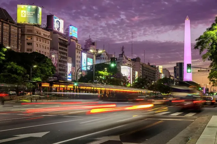 Framed Print : The 9 de Julio Avenue at twilight, with the Oblelisk in background, San Nicolas, Buenos Aires, Argentina Framed Print : The 9 de Julio Avenue at twilight, with the Oblelisk in background, San Nicolas, Buenos Aires, Argentina