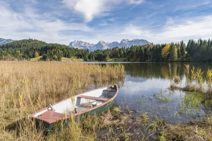Framed Print : Abandoned boat on the shores of Gerold Lake. Krun, Upper Bavaria, Bavaria, Germany Framed Print : Abandoned boat on the shores of Gerold Lake. Krun, Upper Bavaria, Bavaria, Germany