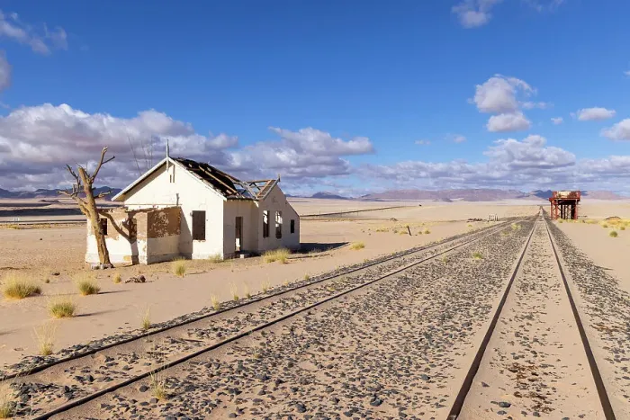 Framed Print : An abandoned train station, Luderitz, Namib, Namibia, Africa Framed Print : An abandoned train station, Luderitz, Namib, Namibia, Africa