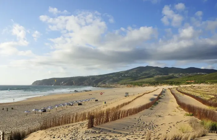 Framed Print : Abano beach and Serra de Sintra. Cascais, Portugal