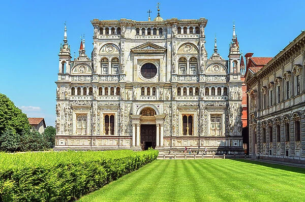 Abbey church, Certosa di Pavia monastery, Certosa di Pavia, Lombardy, Italy