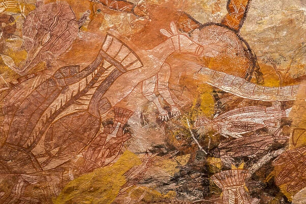 Aboriginal rock art in the main gallery on Injalak Hill, Gunbalanya, Arnhem Land
