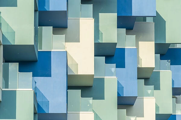 Abstract of colourful balconies in Protaras, Famagusta District, Cyprus
