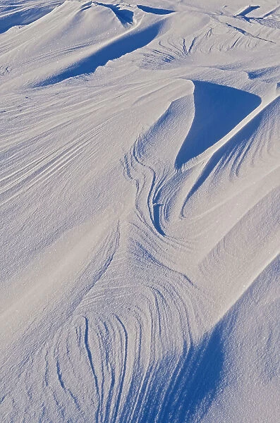 Abstract pattern of wind blown snow Grande Pointe, Manitoba, Canada