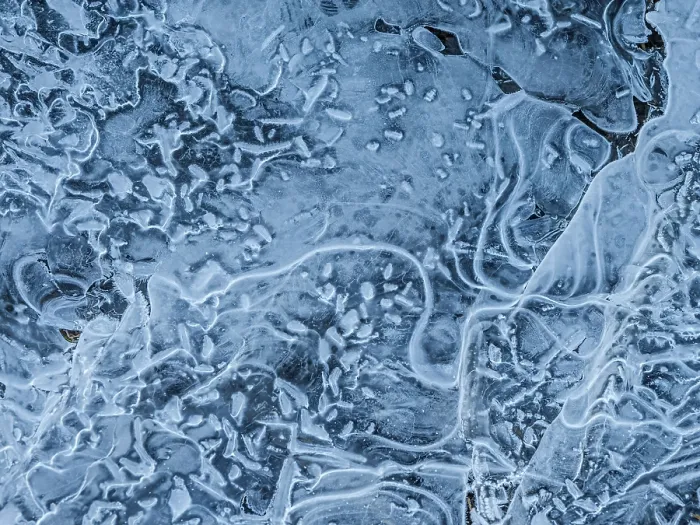 Framed Print : Abstract patterns in ice on frozen pond surface, Thornton, Ontario, Canada Framed Print : Abstract patterns in ice on frozen pond surface, Thornton, Ontario, Canada