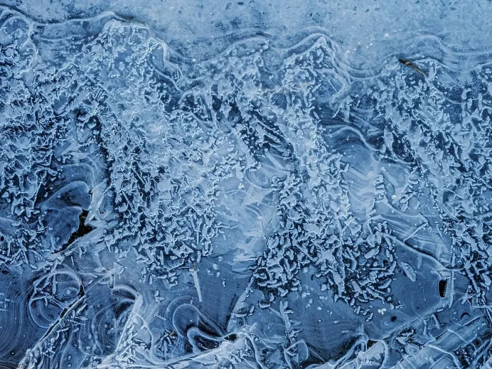 Framed Print : Abstract patterns in ice on frozen pond surface, Thornton, Ontario, Canada Framed Print : Abstract patterns in ice on frozen pond surface, Thornton, Ontario, Canada