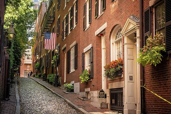 Acorn Street, Beacon Hill, Boston, Massachusetts, USA
