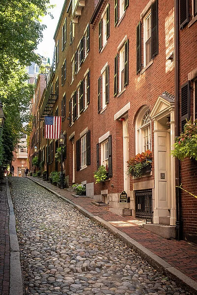 Acorn Street, Beacon Hill, Boston, Massachusetts, USA
