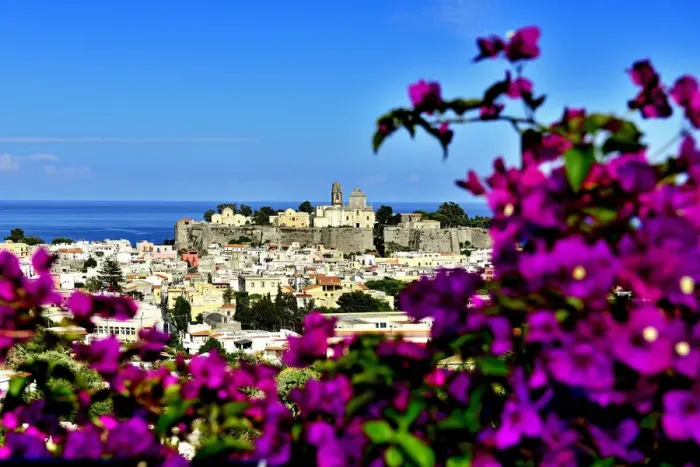 Framed Print : Acropolis, castle hill with Il Castello and Cathedral of San Bartolo, Lipari, Aeolian Framed Print : Acropolis, castle hill with Il Castello and Cathedral of San Bartolo, Lipari, Aeolian