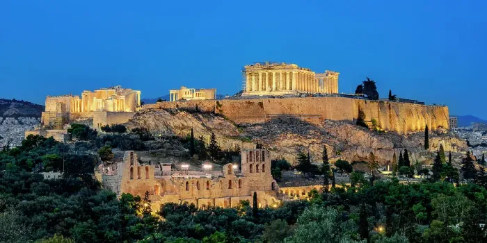 Framed Print : Acropolis at dusk, Athens, Attica, Greece Framed Print : Acropolis at dusk, Athens, Attica, Greece