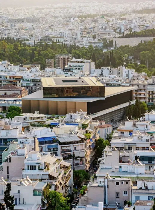 Framed Print : Acropolis Museum, elevated view, Athens, Attica, Greece Framed Print : Acropolis Museum, elevated view, Athens, Attica, Greece