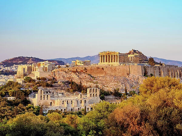 Acropolis at sunset, Athens, Attica, Greece