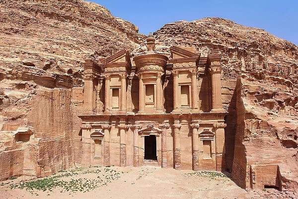 The 'Ad Deir' (also known as 'The Monastery') Tomb, Petra, Jordan, Middle East. Recognized as a UNESCO World Heritage Site in 1985