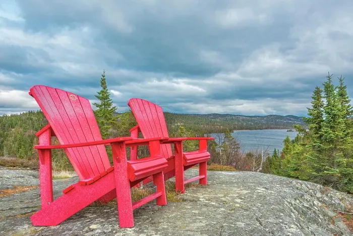 Framed Print : Adirondack Chairs overlooking Hattie Cove on Lake Superior, Ontario, Canada Framed Print : Adirondack Chairs overlooking Hattie Cove on Lake Superior, Ontario, Canada