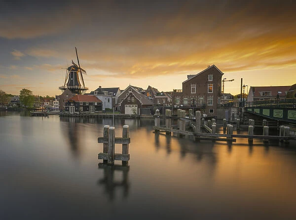De Adriaan Windmill, Haarlem, Amsterdam district, Papentorenvest, Randstad, North Holland