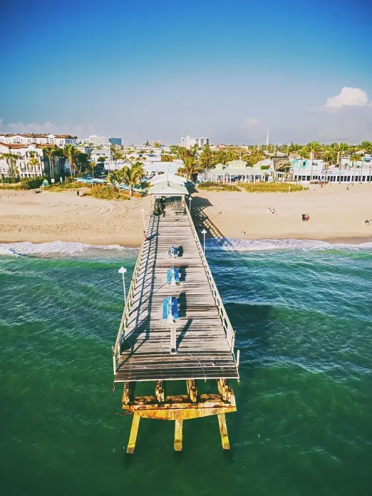 Framed Print : Aerial, Anglers Fishing Pier, Sunrise Fort Lauderdale, Miami Lauderdale by the Sea, Florida, USA Framed Print : Aerial, Anglers Fishing Pier, Sunrise Fort Lauderdale, Miami Lauderdale by the Sea, Florida, USA