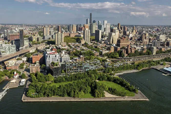 Framed Print : Aerial of Brooklyn Bridge Park & Brooklyn, New York, United States of America Framed Print : Aerial of Brooklyn Bridge Park & Brooklyn, New York, United States of America