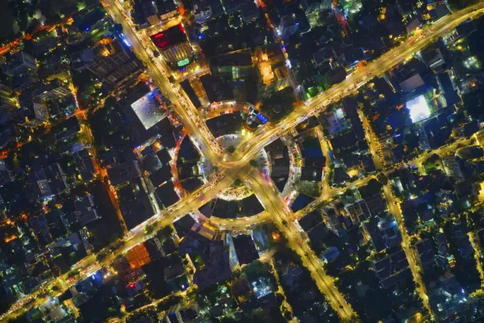 Framed Print : Aerial cityscape, Dhaka, Bangladesh