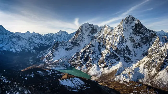 Framed Print : Aerial of Gokyo Lakes and Himalaya Range, Gokyo, Solukhumbu, Nepal Framed Print : Aerial of Gokyo Lakes and Himalaya Range, Gokyo, Solukhumbu, Nepal