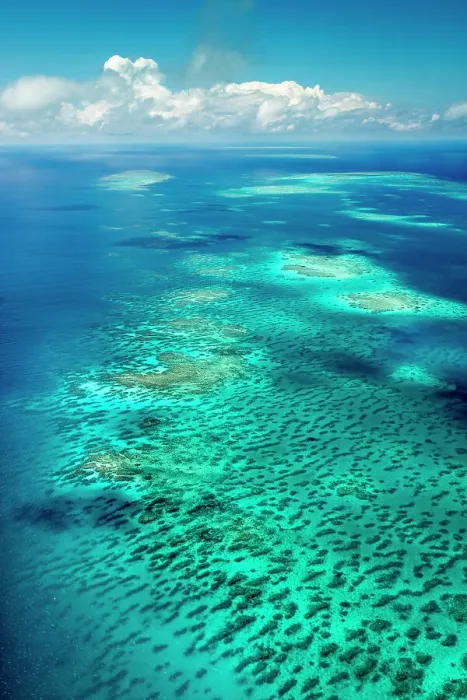 Framed Print : Aerial of the Great Barrier Reef, Queensland, Australia