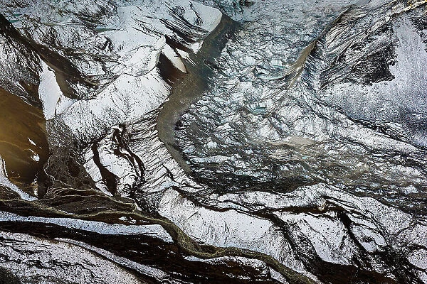 Aerial of the Khumbu Glacier, Khumbu, Nepal