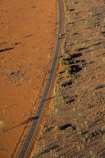 Aerial of the Lasseter Highway, Yulara, Northern Territory, Australia