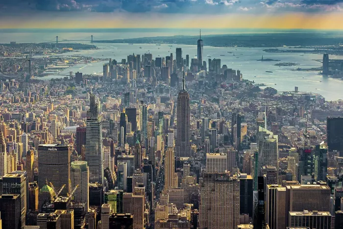 Framed Print : Aerial of Manhattan, New York, United States of America Framed Print : Aerial of Manhattan, New York, United States of America