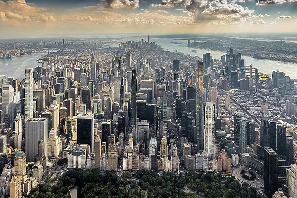 Aerial of Manhattan, New York, United States of America