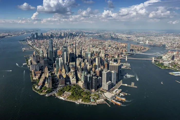 Framed Print : Aerial of Manhattan, New York, United States of America Framed Print : Aerial of Manhattan, New York, United States of America