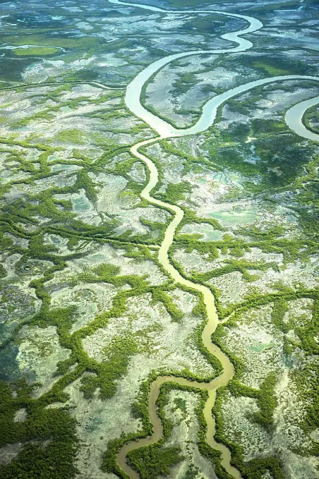Framed Print : Aerial of meandering creek, Northern Territory, Australia Framed Print : Aerial of meandering creek, Northern Territory, Australia