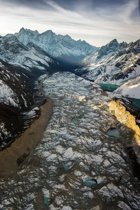 Framed Print : Aerial of Ngozumpa glacier and Gokyo Lakes, Gokyo, Solukhumbu, Nepal Framed Print : Aerial of Ngozumpa glacier and Gokyo Lakes, Gokyo, Solukhumbu, Nepal