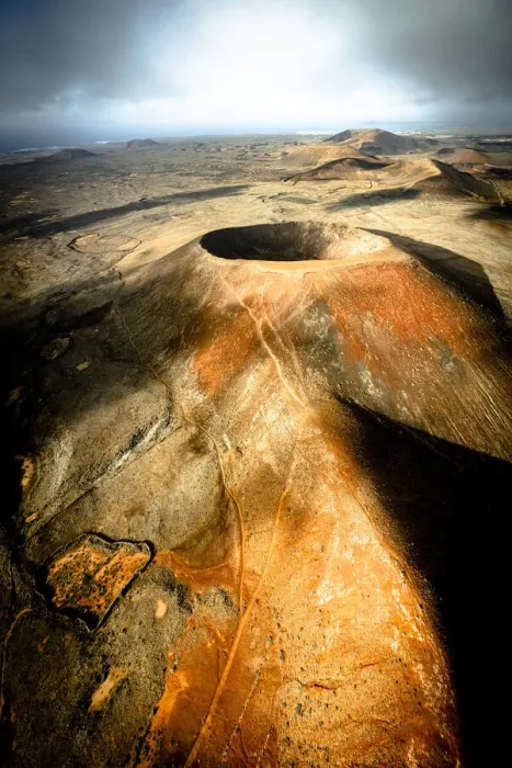 Framed Print : Aerial panoramic view of Calderon Hondo volcano, Corralejo, Fuerteventura, Canary Islands, Spain Framed Print : Aerial panoramic view of Calderon Hondo volcano, Corralejo, Fuerteventura, Canary Islands, Spain