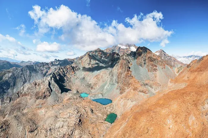 Framed Print : Aerial panoramic view of Sassersa lakes, Valmalenco, Valtellina, Lombardy, Italy Framed Print : Aerial panoramic view of Sassersa lakes, Valmalenco, Valtellina, Lombardy, Italy