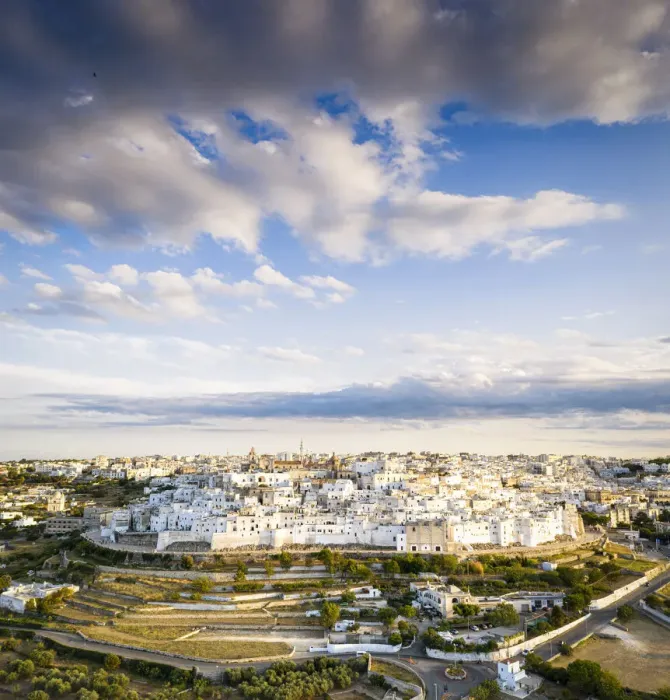 Framed Print : Aerial panoramic of the white town of Ostuni at sunset, province of Brindisi, Salento Framed Print : Aerial panoramic of the white town of Ostuni at sunset, province of Brindisi, Salento