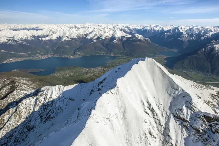 Framed Print : Aerial picture with Mount Legnone in close-up and Alto Lario that intersects Valtellina Framed Print : Aerial picture with Mount Legnone in close-up and Alto Lario that intersects Valtellina