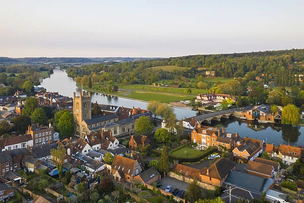 Aerial shot of Henley-on-Thames, Oxfordshire, England