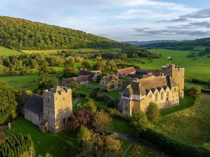 Framed Print : Aerial view of the 13th century Stokesay Castle, one of the best preserved fortified manor houses in England. Autumn (October) 2023 Framed Print : Aerial view of the 13th century Stokesay Castle, one of the best preserved fortified manor houses in England. Autumn (October) 2023