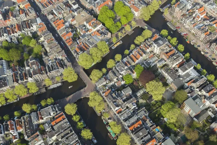 Framed Print : Aerial view of Amsterdam, Holland, Netherlands Framed Print : Aerial view of Amsterdam, Holland, Netherlands