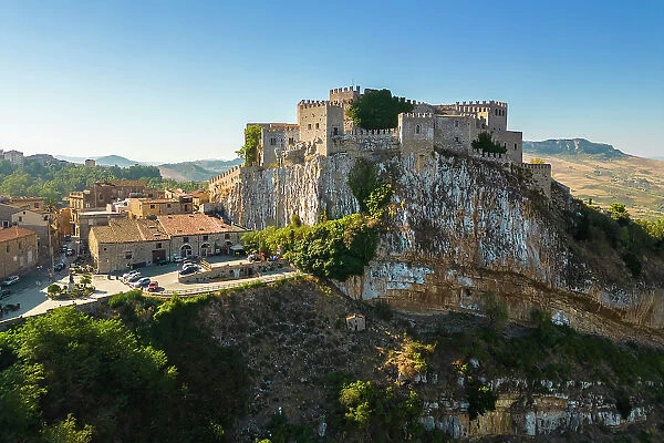 Aerial view of the ancient castle of Caccamo, Palermo district, Sicily, Italy