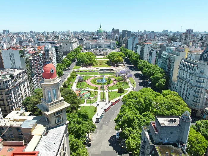 Framed Print : Aerial view of the Argentine National Congress and Plaza del Congreso square from Avenida de Mayo with La Inmobiliaria building in foreground, Monserrat, Buenos Aires, Argentina Framed Print : Aerial view of the Argentine National Congress and Plaza del Congreso square from Avenida de Mayo with La Inmobiliaria building in foreground, Monserrat, Buenos Aires, Argentina