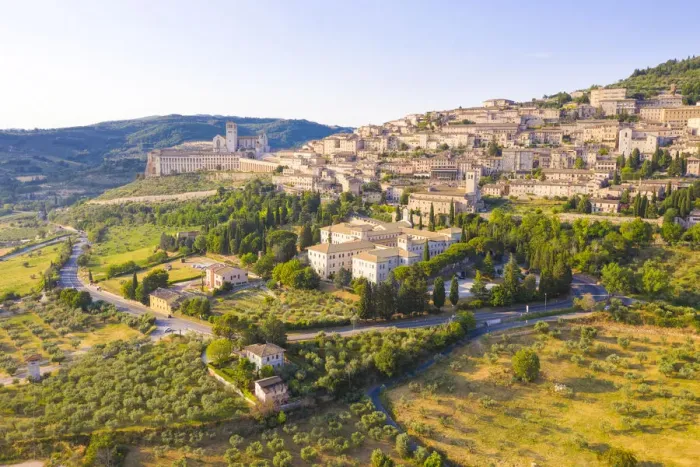 Framed Print : Aerial view of Assisi, Perugia province, Umbria, Italy, Europe Framed Print : Aerial view of Assisi, Perugia province, Umbria, Italy, Europe