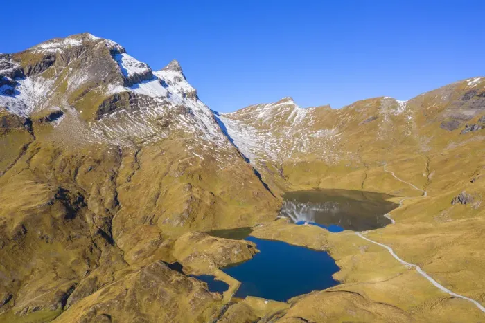 Framed Print : Aerial view on Bachalpsee, Grindelwald, Berner Oberland, Switzerland Framed Print : Aerial view on Bachalpsee, Grindelwald, Berner Oberland, Switzerland