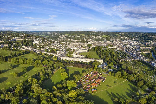 Aerial view over Bath, Somerset, England