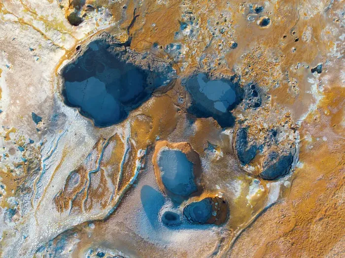 Framed Print : Aerial view of the beautiful geothermal area near to Myvatn Lake during a summer day, Iceland Framed Print : Aerial view of the beautiful geothermal area near to Myvatn Lake during a summer day, Iceland